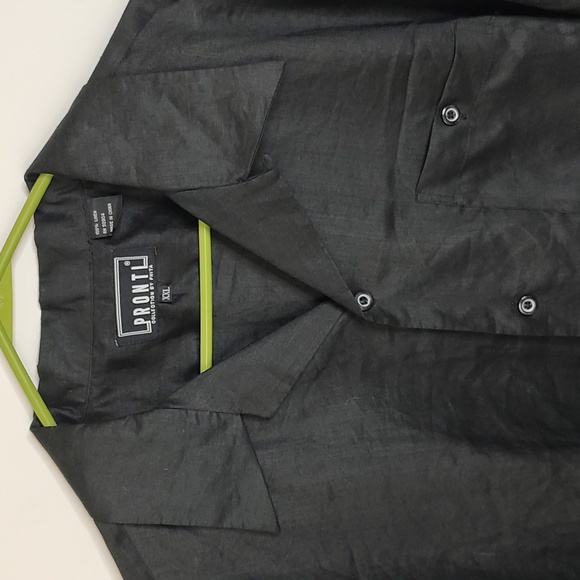 Linen Camp Shirt XXL Black 2X - Picture 4 of 6